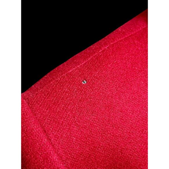 Red Wool Chesterfield Coat w Scarf-JG Hook-Size 14-Long-Winter-Single Breasted - Picture 10 of 11